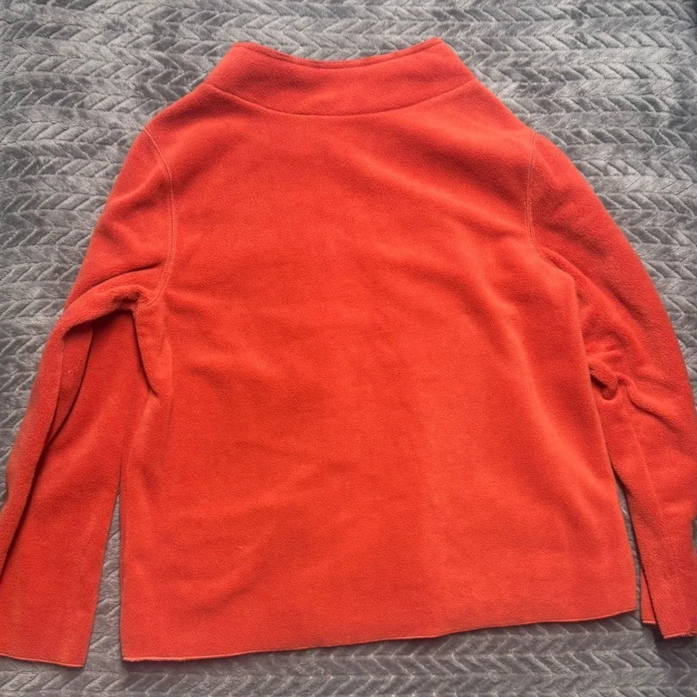 Apropos Small Orange Fleece Mock Neck Pullover Top Zipper Pocket‎ (1501)
